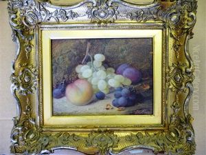 Still Life Of Fruit Against A Mossy Bank