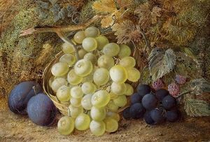 Obststilleben Mit Trauben, Pflaumen Und Brombeeren by Vincent Clare