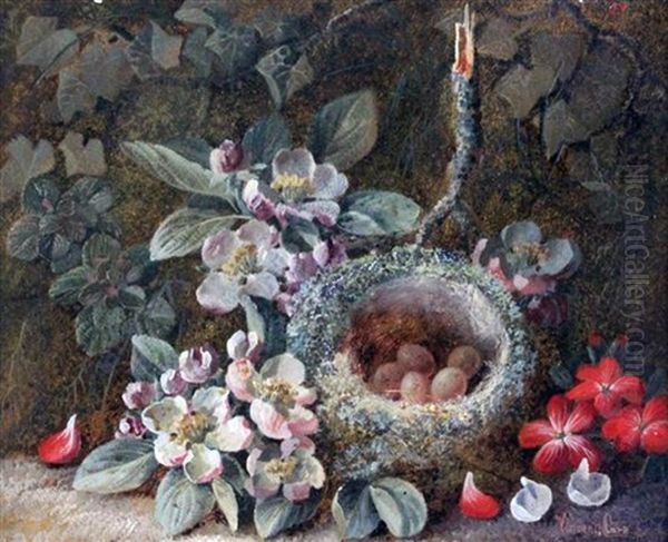 Still Lifes Of Fruit, Flowers And A Birds Nest (pair) - view 1
