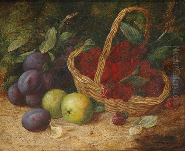 Still Life With Plums And Raspberries - view 1