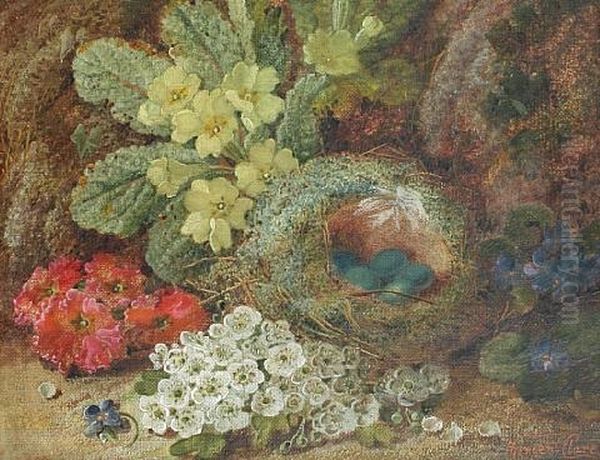 Wild Flowers And A Bird's Nest (+ Grapes And Apricots; Pair) - view 1