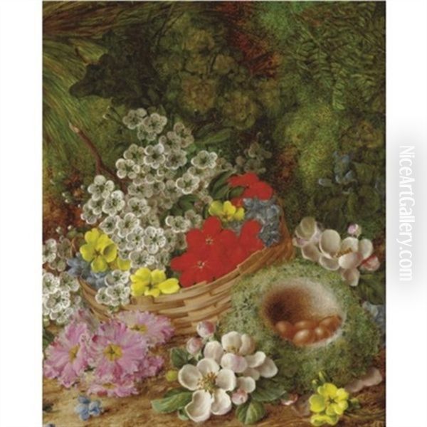 Still Life With A Basket Of Flowers (+ Still Life With A Basket Of Fruit; Pair) - view 1