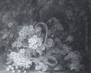 Hawthorn, Apple, Primrose Blossoms And Bird's Nest