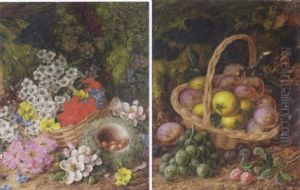 Still Life With A Basket And Fruit by Vincent Clare