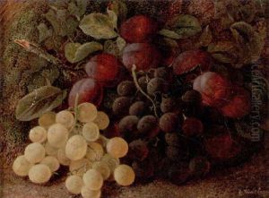 Stilleben Med Vindruvor Och Plommon by Vincent Clare