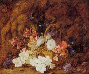 Still Life With Flowers In Basket by Vincent Clare