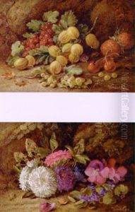 Strawberries, Cherries, Gooseberries And Redcurrants On A Mossy Bank by Vincent Clare