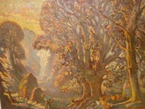 Woodland Scene With Figures And Chickens