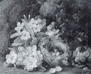 Still Life With Spring Flowers And A Bird's Nest by Vincent Clare