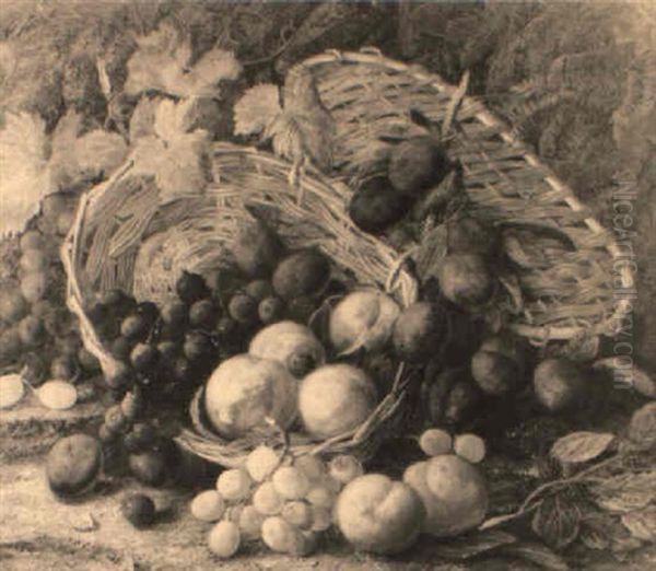 Still Life With Baskets Of Plums, Peaches And Grapes - view 1