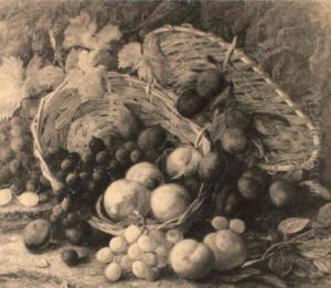 Still Life With Baskets Of Plums, Peaches And Grapes