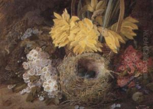 Still Lief Of Astas, Pansies And Violets