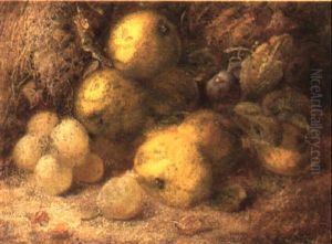 Still Life With Apples And Grapes by Vincent Clare