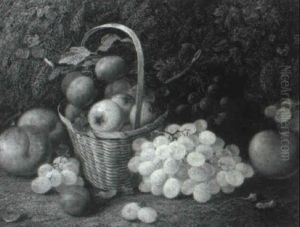 Still Life With Grapes, Peaches And A Basket Of Apples And Plums by Vincent Clare