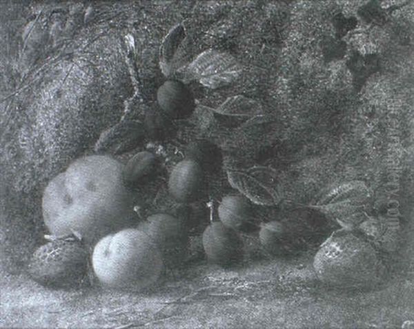 Still Life Study Of Grapes, Gooseberries, A Peach And Strawberries - view 1