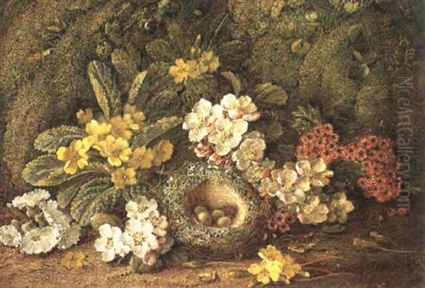 Still Life Of Primroses And Other Flowers With A Bird's     Nest - view 1