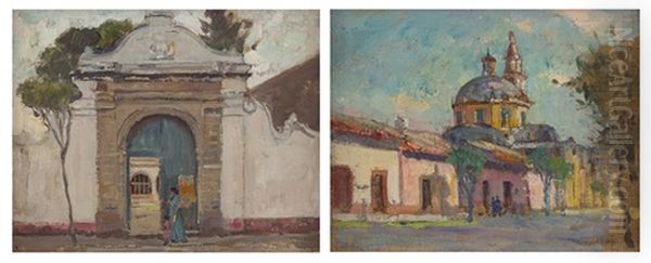Carmin Gate, San Angel And "street In Cuernavaca", Two Works - view 1
