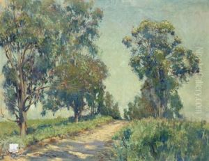 Path In A Eucalyptus Tree Landscape by Alson Skinner Clark