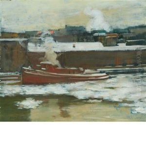Pushing Through The Ice by Alson Skinner Clark