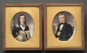 Portrait Of Oliver S. Sanford (+ Portrait Of Martha Sanford; Pair) by Alvan Clark