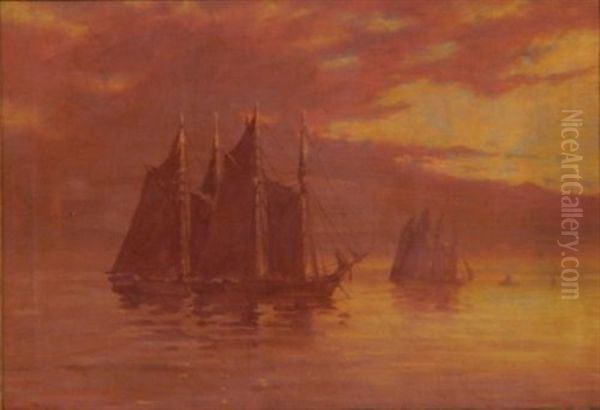 Ship At Sunset - view 1