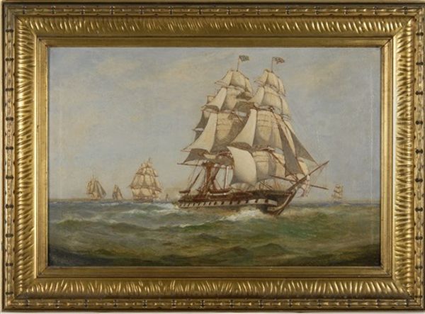 Full-rigged Ships Under Sail - view 1