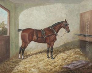 A Bay Horse In A Stable by Frederick Albert Clark