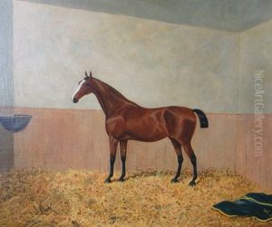 Chestnut Hunter In A Stable by James Clark