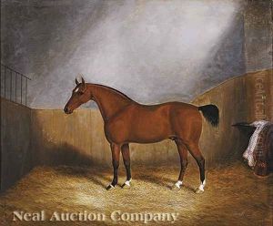 A Bay Hunter In His Stall by James Clark