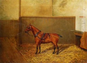 Portrait Of A Horse In A Stable by James Clark