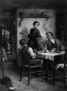Vesperzeit - Interieur Mit Familie Am Tisch by James Clark