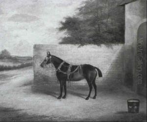 Polly, A Carriage Horse In A Stable Yard by James Clark