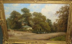 Shepherd With Flock On A Country Lane