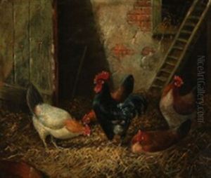 A Flock Of Hens by Samuel Joseph Clark