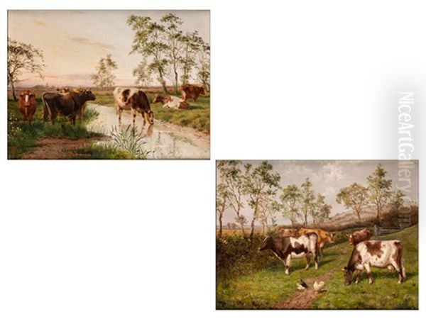 Kuhe Auf Einer Wiese Und Kuhe Am Fluss (2 Works) - view 1