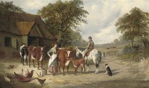 In The Farmyard by Samuel Joseph Clark