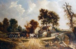 Loading The Log Cart by Samuel Joseph Clark