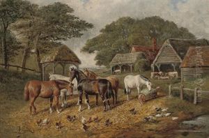 A Sunny Day In The Farmyard by Samuel Joseph Clark