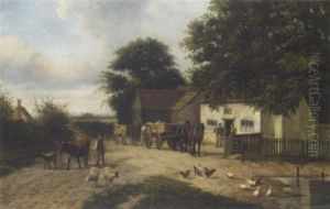 Livestock By The Village Pond by Samuel Joseph Clark