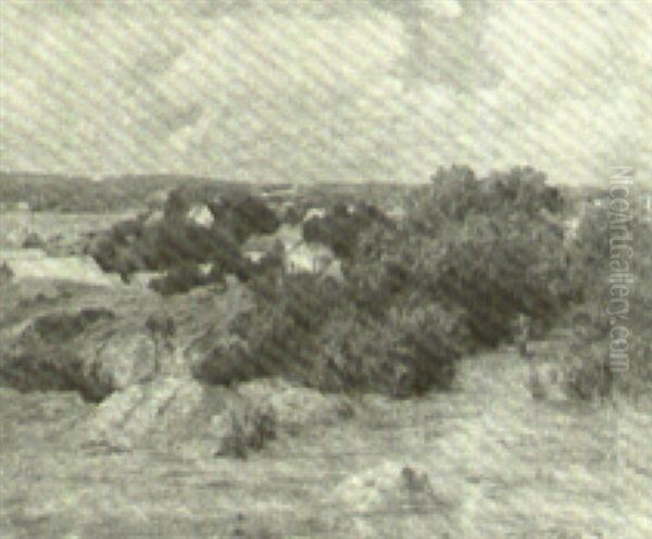 Hilly Landscape With Cottages - view 1