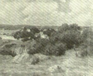 Hilly Landscape With Cottages