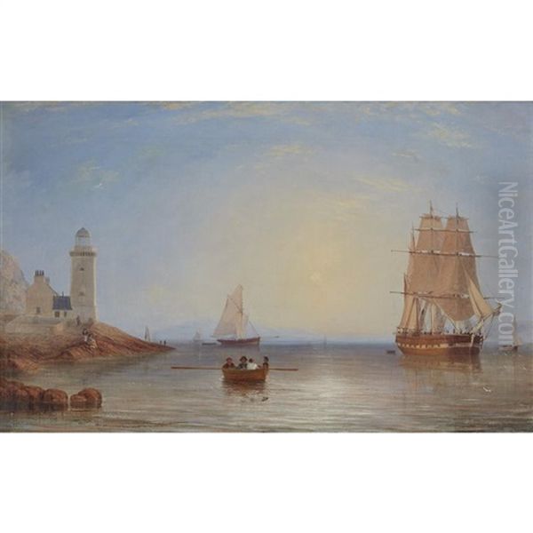 Shipping Off The Cloch Lighthouse - view 1