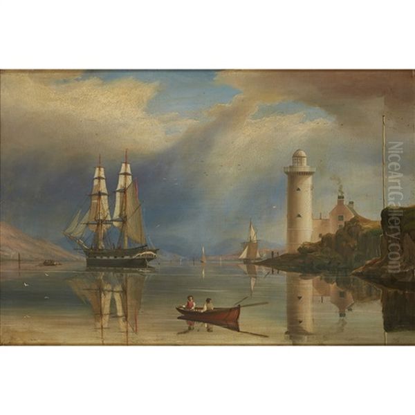 Shipping Off The Cloch Lighthouse - view 1
