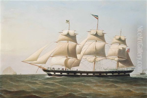 The Full-rigged Ship Daniel Rankin Under Reduced Sail Off Ailsa Craig - view 1