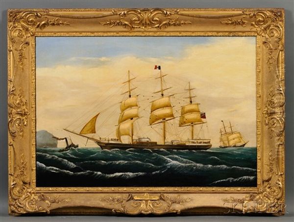 Portrait Of The French Ship Tamaru In Coastal Waters - view 1