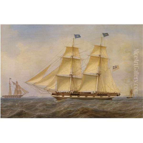 A Brig, Flying The Blue Peter, Outward Bound Off Pladda Island - view 1