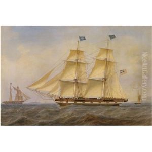 A Brig, Flying The Blue Peter, Outward Bound Off Pladda Island