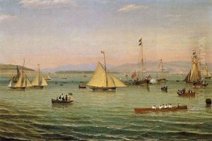 Crossing The Finishing Line At The Royal Northern Yacht Club's Regatta At Greenock, 1835 by William Clark