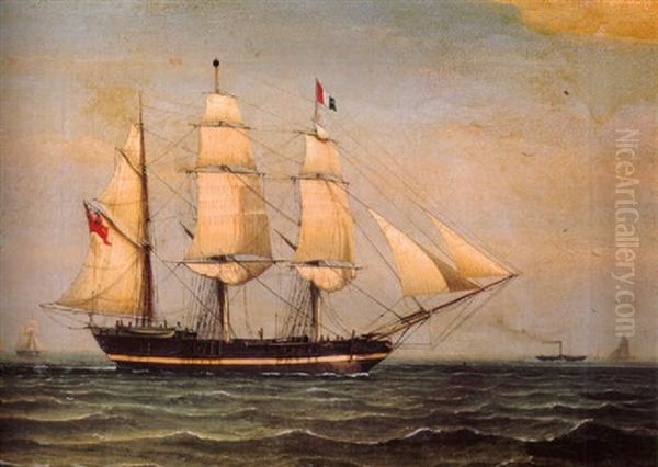 A Three Masted Barque Under Sail - view 1