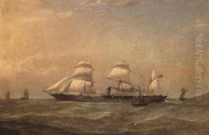 The P&o Auxiliary Barque Rigged Screw Steamer Deccan Leaving The Clyde The P&o Auxiliary Barque Rigged Screw Steamer Deccan Leaving The Clyde